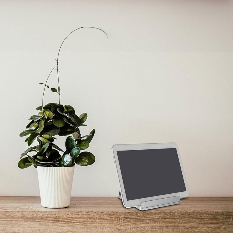 Aluminum Alloy Vertical Laptop Stand Dual Slot Holder Portable Space Saving Silver - Image 4